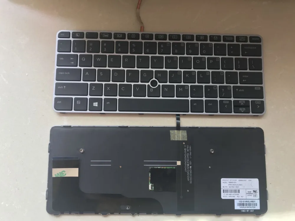 Xly laptop keyboard for hp elitebook 820 g3 725 g3 828 g3 us backlight replacement keyboards 