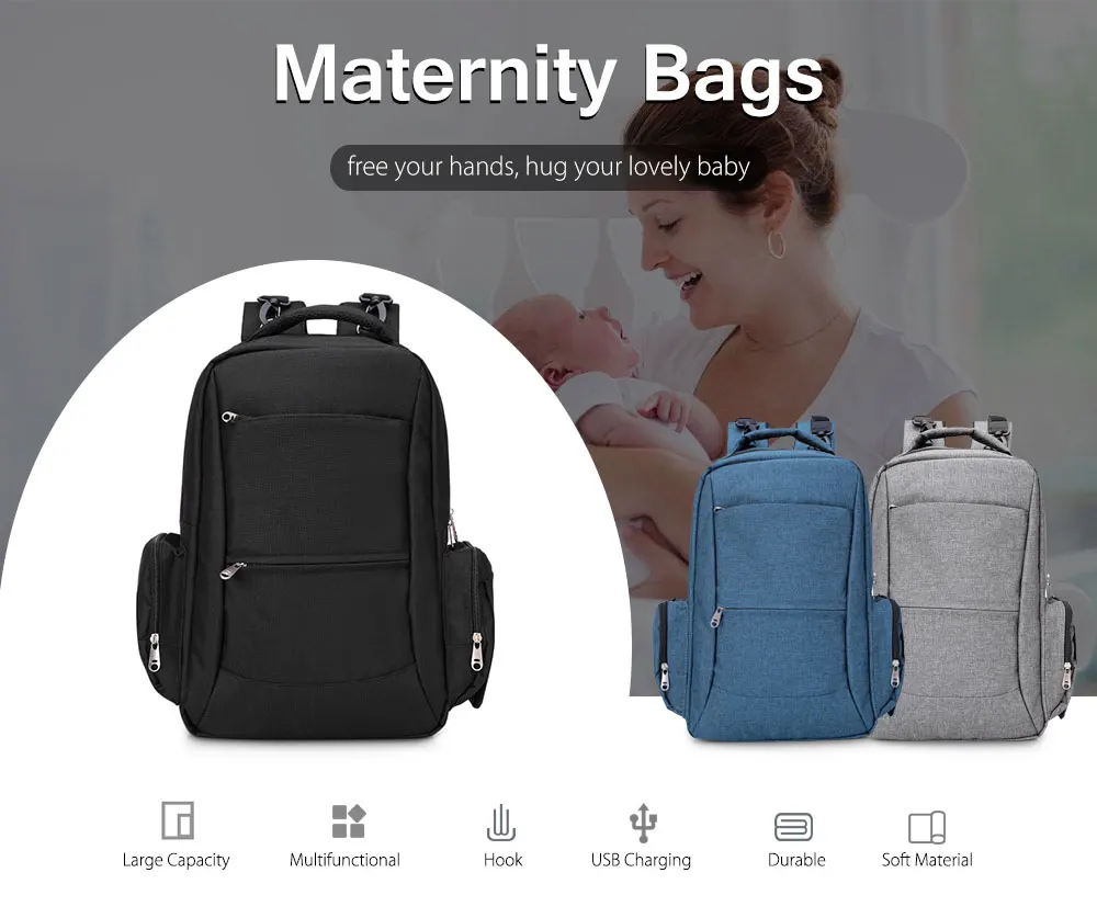 Diaper Bag Large Capacity Multifunctional Backpack Maternity Bag  (6)