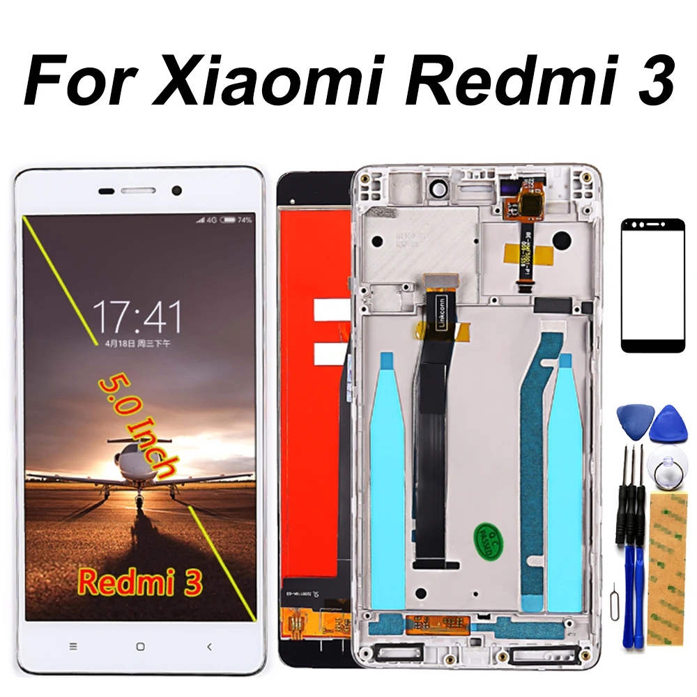 

5.0 inch LCD For Xiaomi Redmi 3S / 3 LCD Display Touch Screen Digitizer Assembly For Redmi 3S Pro Frame Glass Film