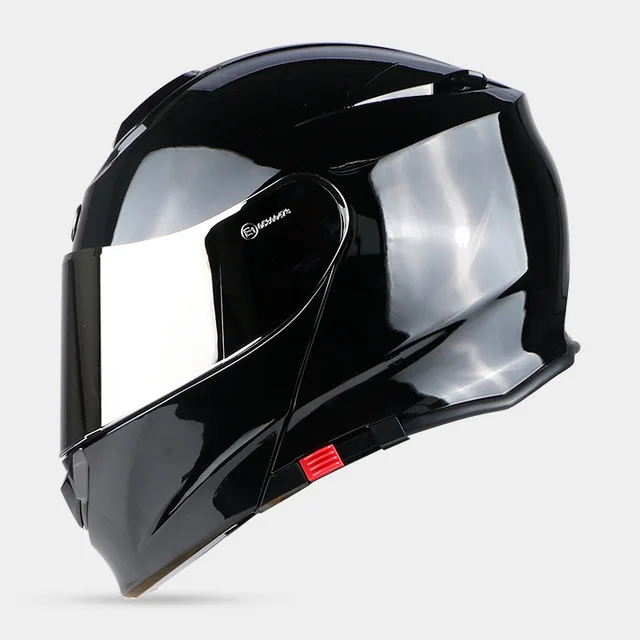 1 шт. двойной козырек откидной модульный ABS DOT ECE Moto шлем полный уход за лицом мотокросса защита головы мотоциклетный шлем - Цвет: gloss black
