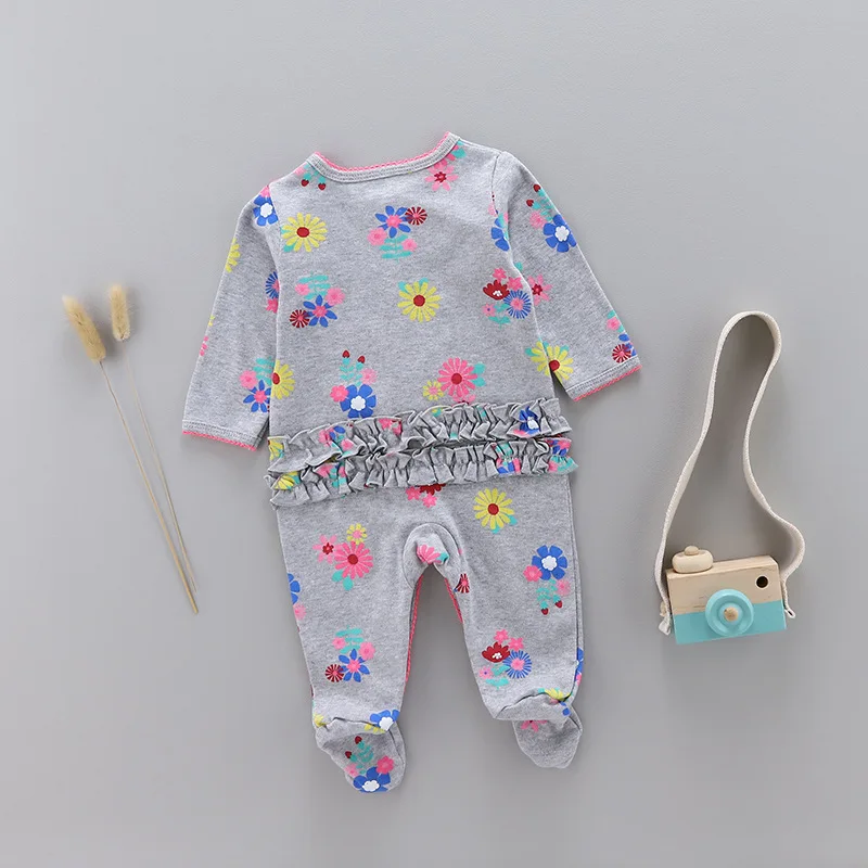 spring and autumn Baby cotton rompers newborn onesie baby girl boy long-sleeved onesie pajamas kids clothes