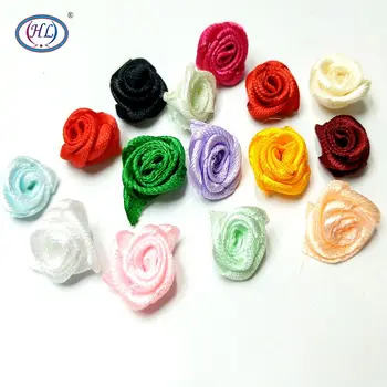 

HL 60pcs 15mm Ribbon Rose Flowers DIY Appliques Wedding Decorations Crafts Supplies Lots Colors
