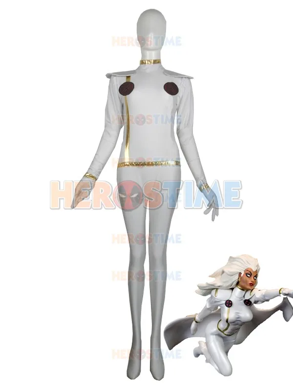 

X-Men costume Halloween Lycra Spandex X-men White Storm Superhero Costume hot sale show zentai suit