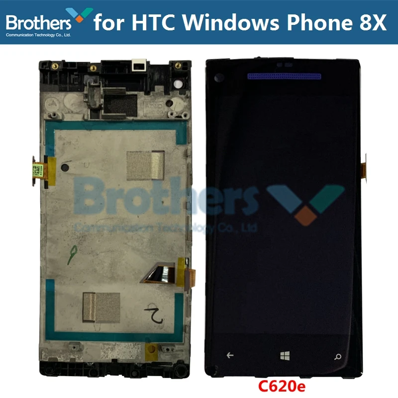 LCD Screen For HTC 8X C620e LCD Display Touch Screen Digitizer for HTC Windows Phone 8X LCD Assembly With Frame Replacement Top (1)