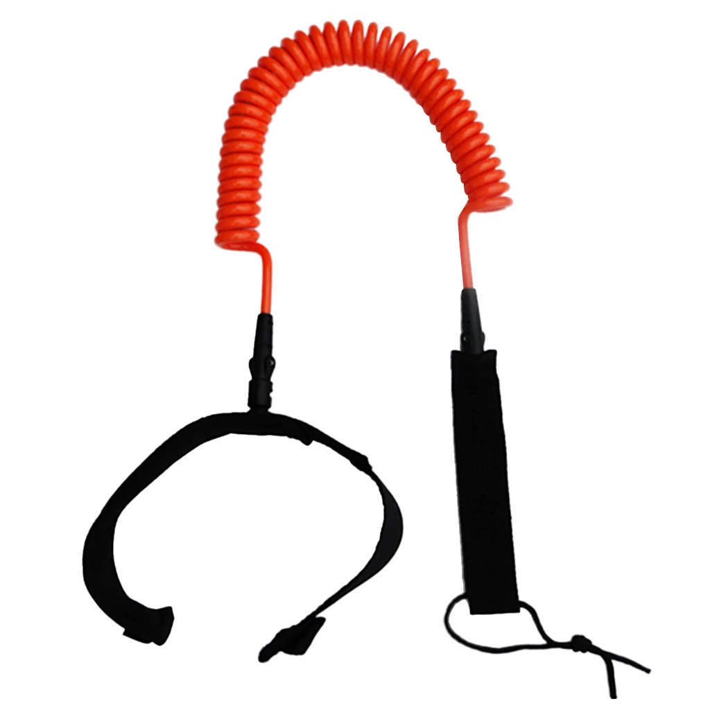 Strong Surfing Coiled SUP Surfboard Leash with Ankle Strap Stand Up Paddle 4/5/6/8/10ft for Bodyboards TPU Neoprene Ankle Strap