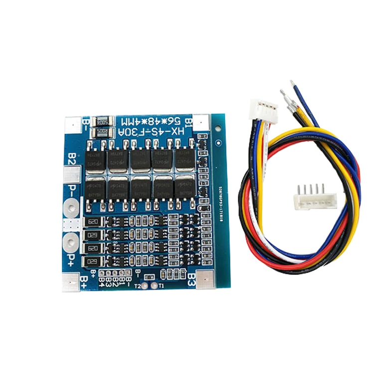 BMS 4S 30A 14,4 V балансировочная печатная плата 18650 Lipo литий-ионная литиевая батарея Защитная плата LiFePO4 4S BMS балансировочная схема зарядки PCM - Цвет: 4S 30A blue