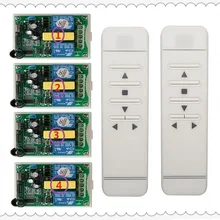 AC220V интеллектуальный цифровой RF беспроводной переключатель системы дистанционного управления и 4 шт. приемник для проекционного экрана/двери гаража/жалюзи