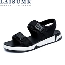 Laisumk летние мужские сандалии удобные Hook& Loop Для мужчин Летняя обувь Для мужчин Мода Водонепроницаемый Для мужчин Повседневное пляжная обувь 39- 44