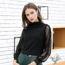 Футболка для женщин с длинным рукавом плюс размеры Корейская одежда топы корректирующие черный кружево лоскутное 5XL прозрачный топ