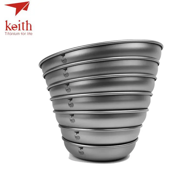 Keith camping titanio Platos 150 ml-450 mL platillo al aire libre Vajilla camping Placas cubiertos ti5362/ti5368