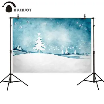 

Allenjoy photography backdrop winter pine trees watercolor stars christmas background photo studio photocall decoration