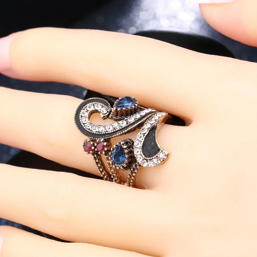 Womens Ring Vintage Color Gold Punk Turkish Jewelry