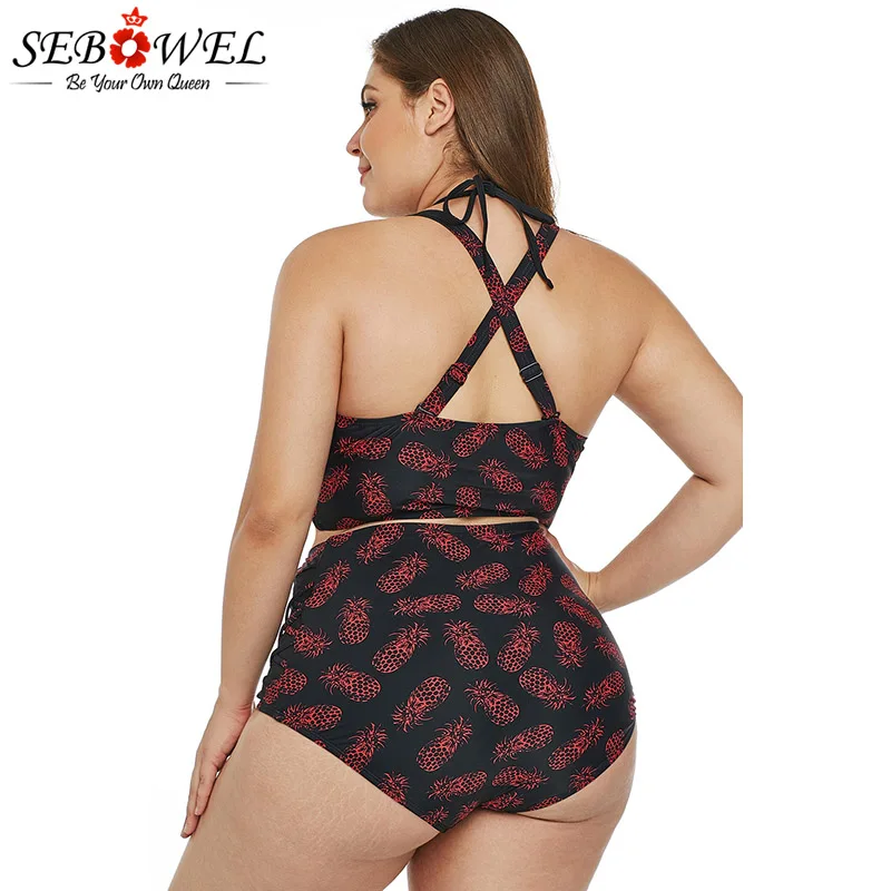 Pineapple-Print-Plus-Size-Halter-Push-up-Lattice-Mesh-Swim-Bikini-LC410746-3-2 