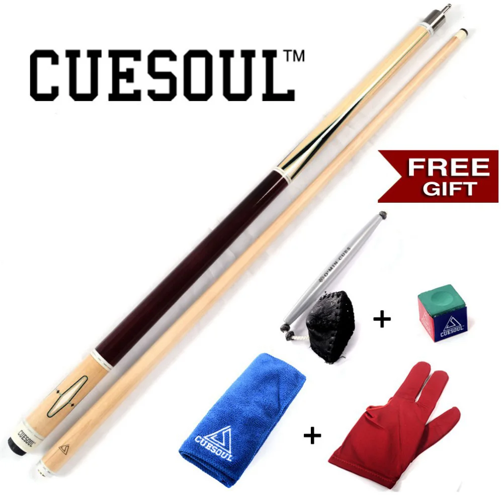 CUESOUL Free Shipping 21OZ Pool Cue Stick With Gift!Free Towel+Billiard Gloves+Chalk Pen+Billiard Chalk+Cue Protector | Спорт и