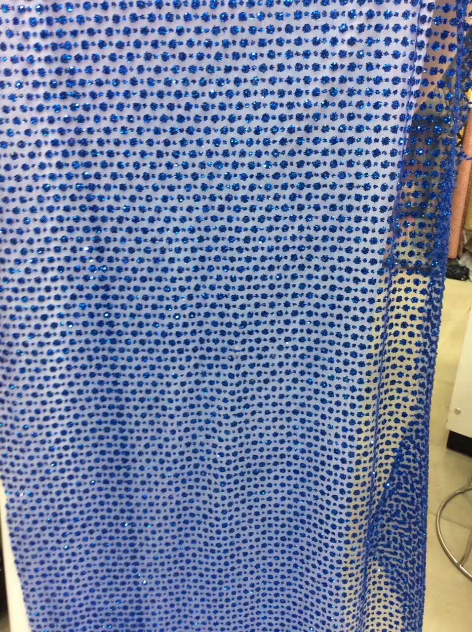 High quality glitter lace fabric bridal/ crystal fabric for nigerian