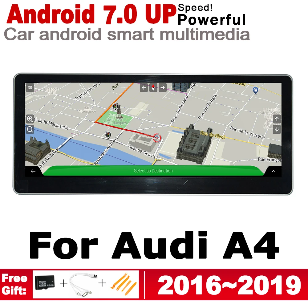 

Car Android Radio GPS Multimedia Player For Audi A4 8W 2016~2019 MMI original style Navigation WiFi BT 4G 3G network