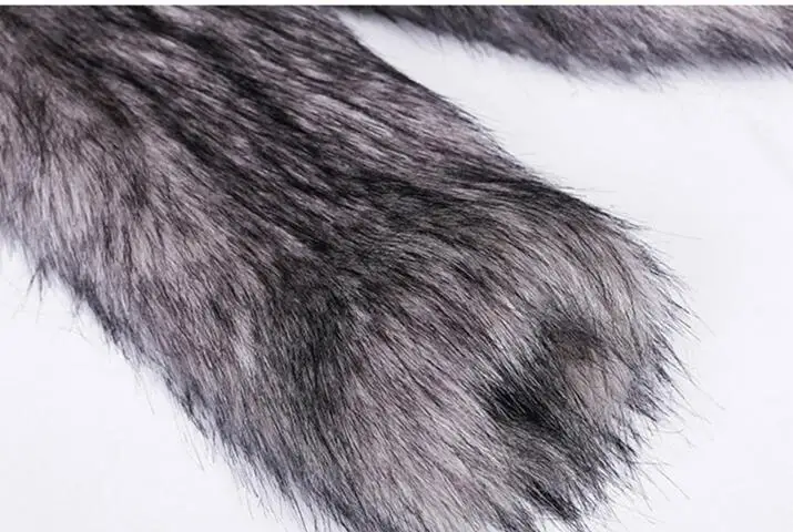 2019 осенние и зимние новые мужские пальто из искусственного меха лисы Длинная ветровка теплое пальто тренд пальто большой размер