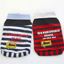 FY33 домашних собак летние рубашки поло весна Удобная щенок собака полосатая хлопковая Футболка жилет одежда для Te