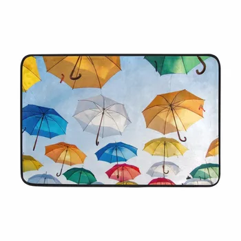 

Colorful Umbrellas Pattern Bathroom Mat Funny Doormats Entrance Welcome Mats Rubber Back Doormats Hallway Doorway Bathroom Rugs
