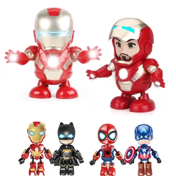 

1pcs LED MUSIC Super Hero Toys Dance Iron Man Toy Tony LED Flashlight Music The Avengers 4 Swing Marvel Electronic Toy Gift Box