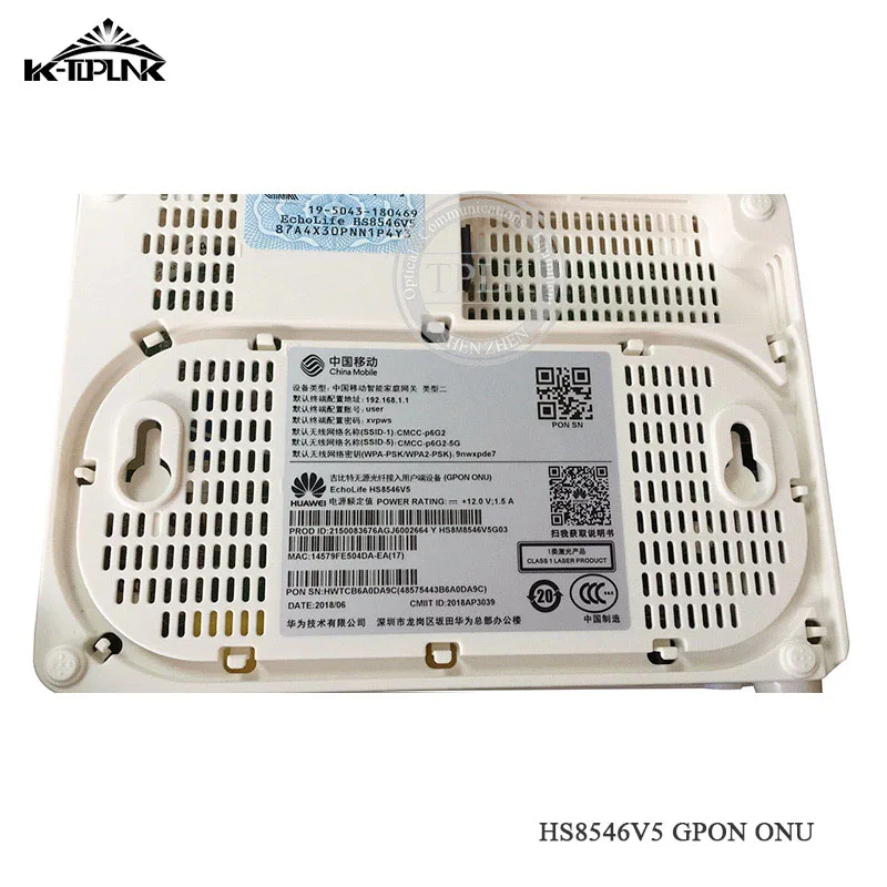 10 шт. HS8546V5 GPON ONT 4GE+ 1TEL+ 2USB+ Wifi Мини Размер FTTH маршрутизатор Английский интерфейс с мобильным логотипом цена