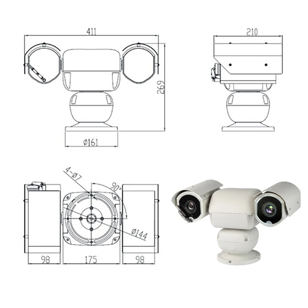 40x Zoom 2MP сверхмощная HD IP PTZ камера наблюдения дальность 800 м лазер с объективом 6,8-272 мм Водонепроницаемая низкая температура использования