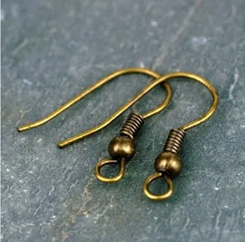

OMH wholesale 100pcs bronze metal earring hooks Jackets pendant 19mm Earrings Hoops Stud Drop DY36