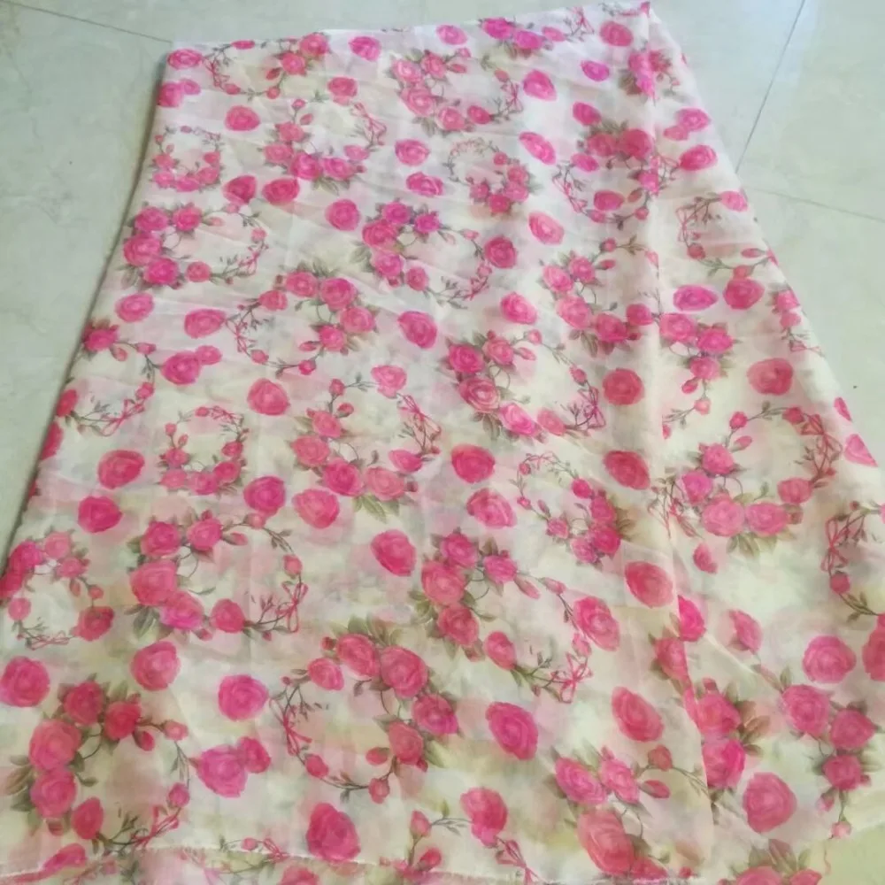

2018summer flowers and birds mulberry 30Dsilk natural chiffon print fabric for dress bright cloth tissu au meter fashion DFH29
