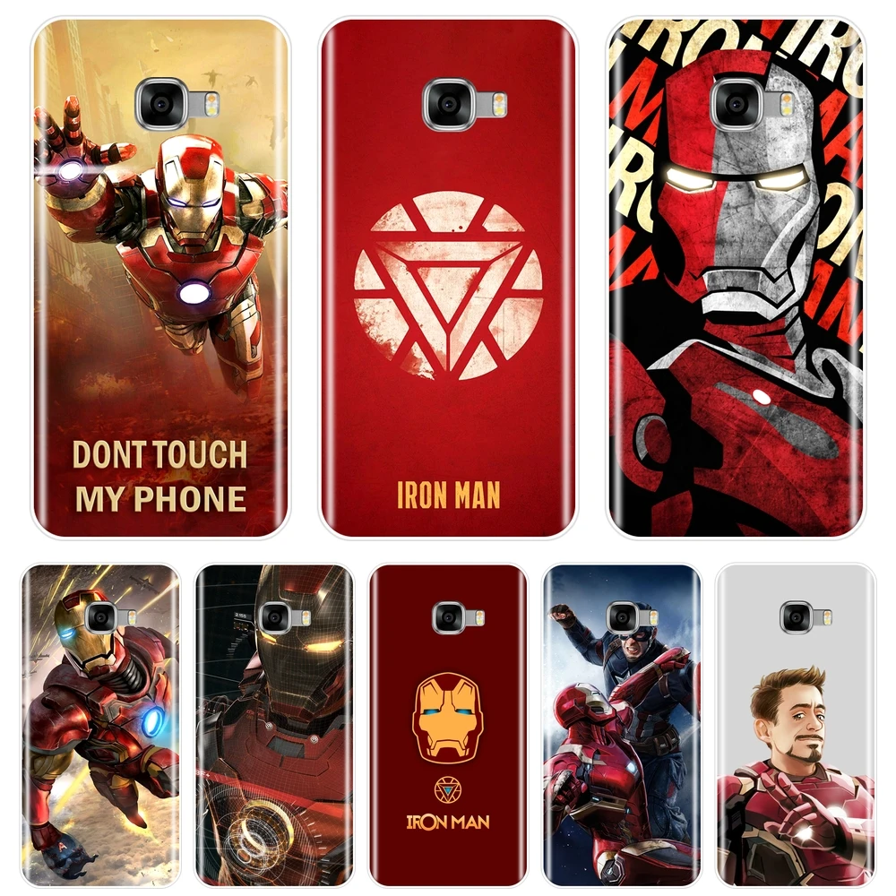 

Back Cover For Samsung Galaxy C5 C7 C9 Pro Marvel SuperHero Iron Man Soft Silicone Case For Samsung Galaxy C5 C7 C8 Phone Case