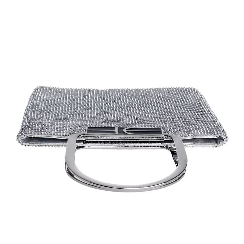 Luxy Moon Large Silver Evening Clutch Bags Top View