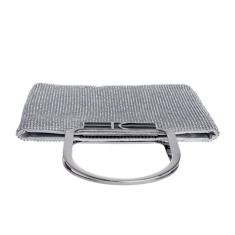 KDROR Large Silver Evening Clutch Bags Top View