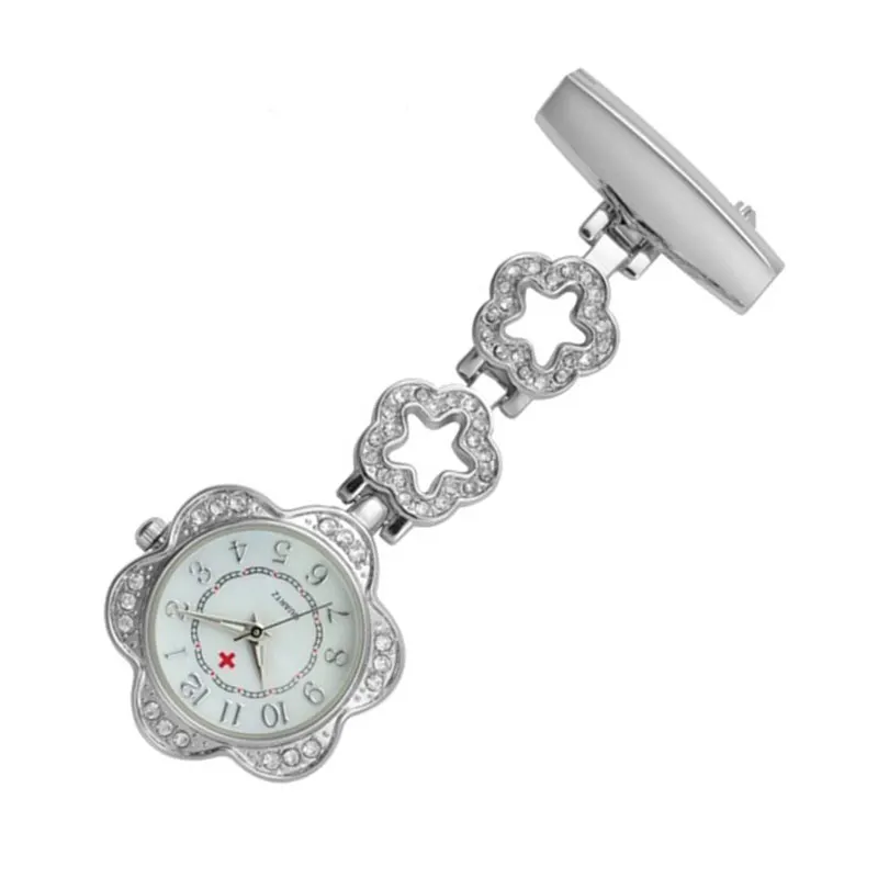 

Fashion Women Pocket Watch Clip-on Heart/Five-pointed Star Pendant Hang Quartz Clock For Medical Doctor Nurse Watches PT