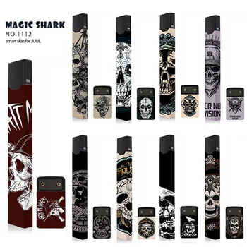

Magicshark STICKER Suitable For Juul 10 Pattern 2.5D Stereo Film Sticker 3M Adhesive Printing Label Skin For Juul Cover -Skull