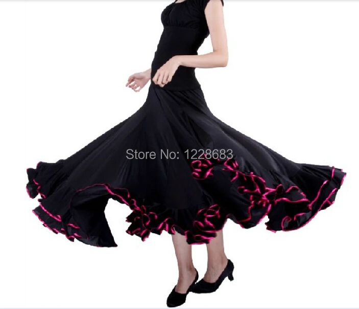 

Red Black Green Blue Purple Pink Women Spanish Faldas De Baile Flamenco Dance Skirt Costume Bailar Flamenco Dresses For Girls