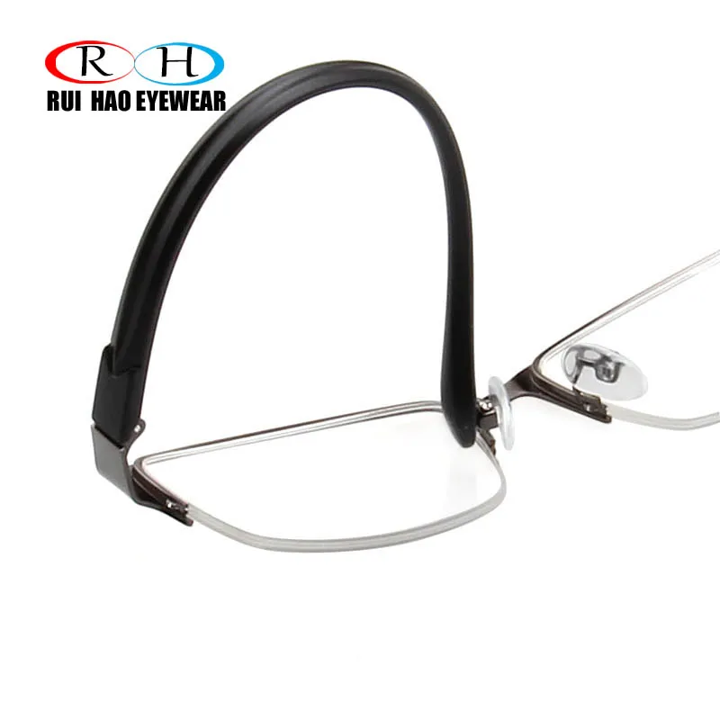 Half Rimless Eyeglasses Frame Mens Rectangle Design Eyewear Frames TR90 ...