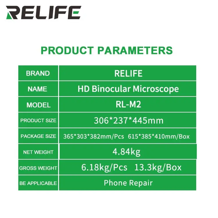 RELIFE RL-M2 7-45 раз HD бинокль стерео микроскоп осмотр PCB ремонт Microscopio 144 светодиодный источник света ремонт инструментов