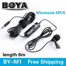 BY-M1 5 шт. всенаправленный петличный микрофон для Canon Nikon sony iPhone 7 Plus DV DSLR видеокамеры и аудио рекордеры