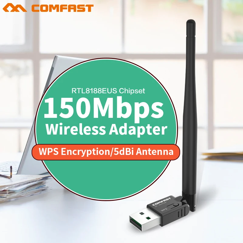 Comfast Wireless USB WiFi Adapter Long range 5dB Wifi Antenna 150M Wifi