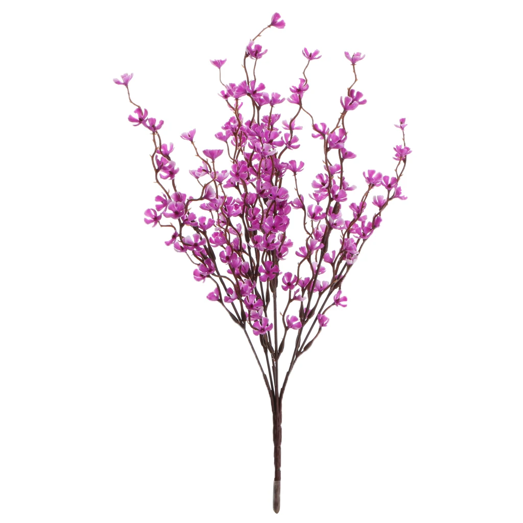 37cm Artificial Flower Spring Plum Blossom Branch Flower Bouquets Flower Bud for Wedding Party Decor Home Room Ornament