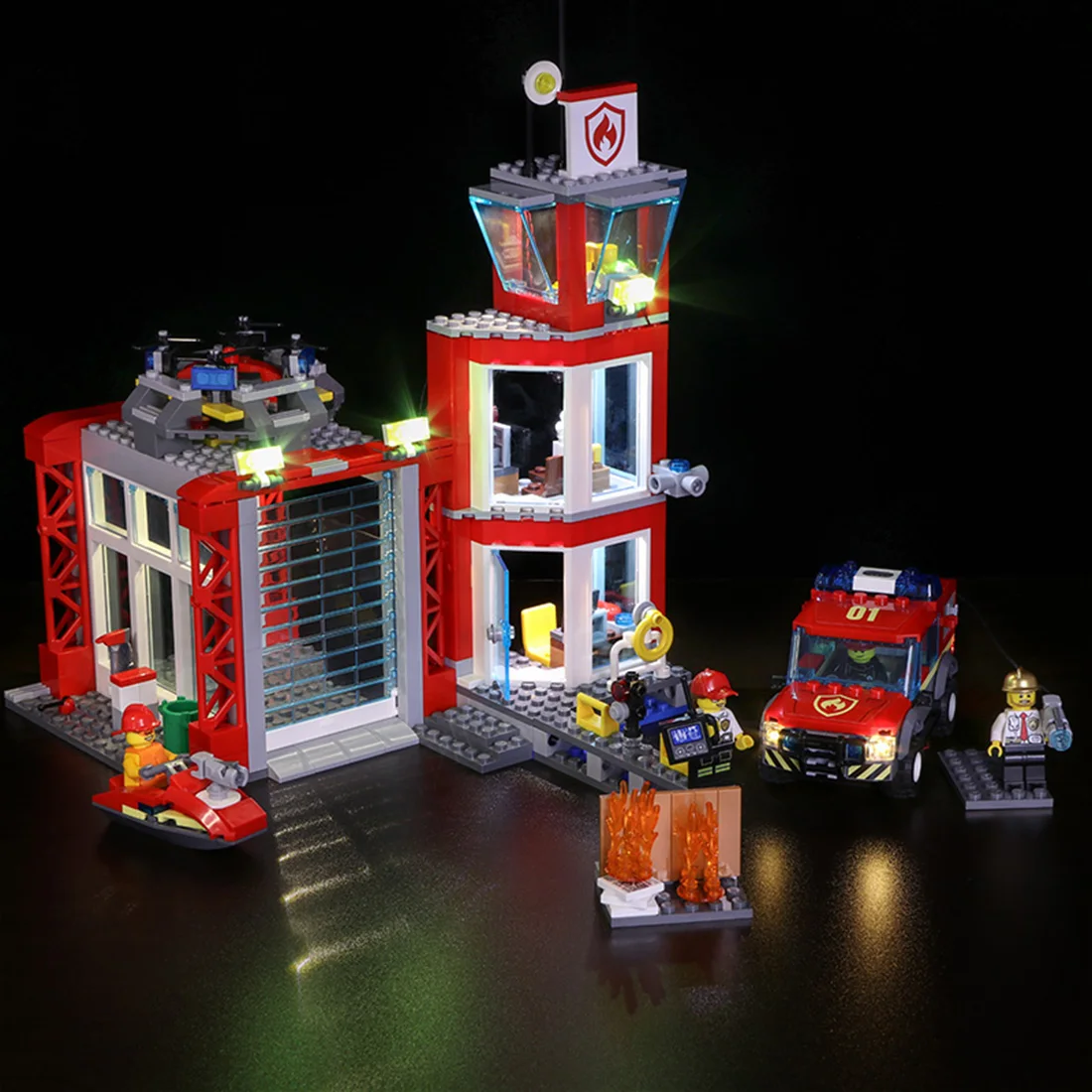 

Vonado Battery Operated LED Light Building Block Modified Kit for LEGO City Series Fire Brigade 60216 (Light Only,No LEGO Kit)