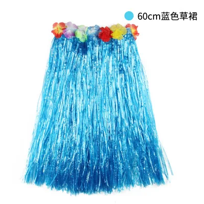 Hawaiian Style Suit Flower Skirt Garland Hula Skirt Dance Party Costume Set Woman Dress Up Hawaii Party Supplies PAT4 (10)