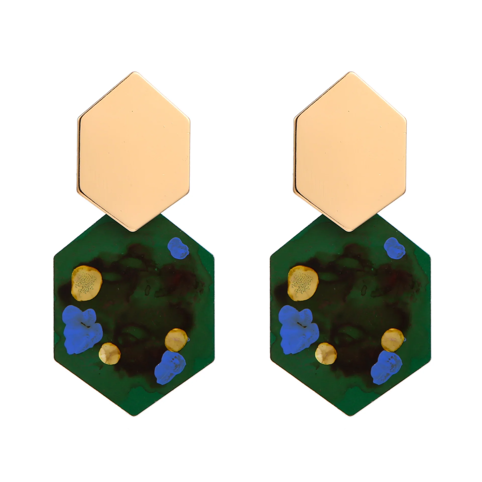 

Arrival Trendy Metal Tortoiseshell Earrings for Woman Irregular Hexagonal Geometrically Earrings for Women Drop Dangle Earrings