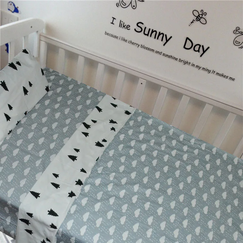 Комплект детского постельного белья из 3 предметов для детской кроватки, постельное белье для новорожденных девочек и мальчиков, съемная простыня для кроватки, стеганая подушка, в том числе без наполнения - Цвет: NO2