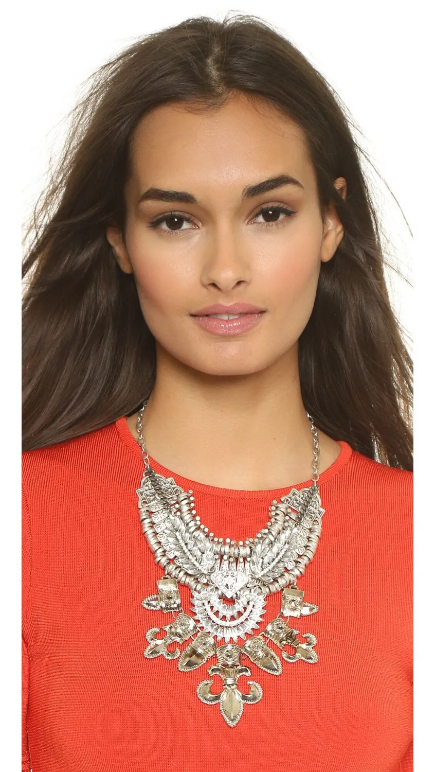 New Gypsy Exaggerate Rhinestone folhas flor colar cadeia de jóias de ouro âncora colar