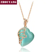 De Calidad superior Opal Butterfly Rose Plateó semipreciosa Pendiente De Piedra Collar de Cristal Austriaco Al Por Mayor ZYN596