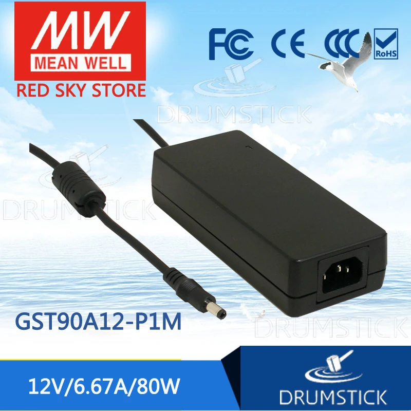 Устойчивый Средний хорошо GST90A12 P1M 12В 6.67A GST90A 80Вт AC DC Высокая надежность