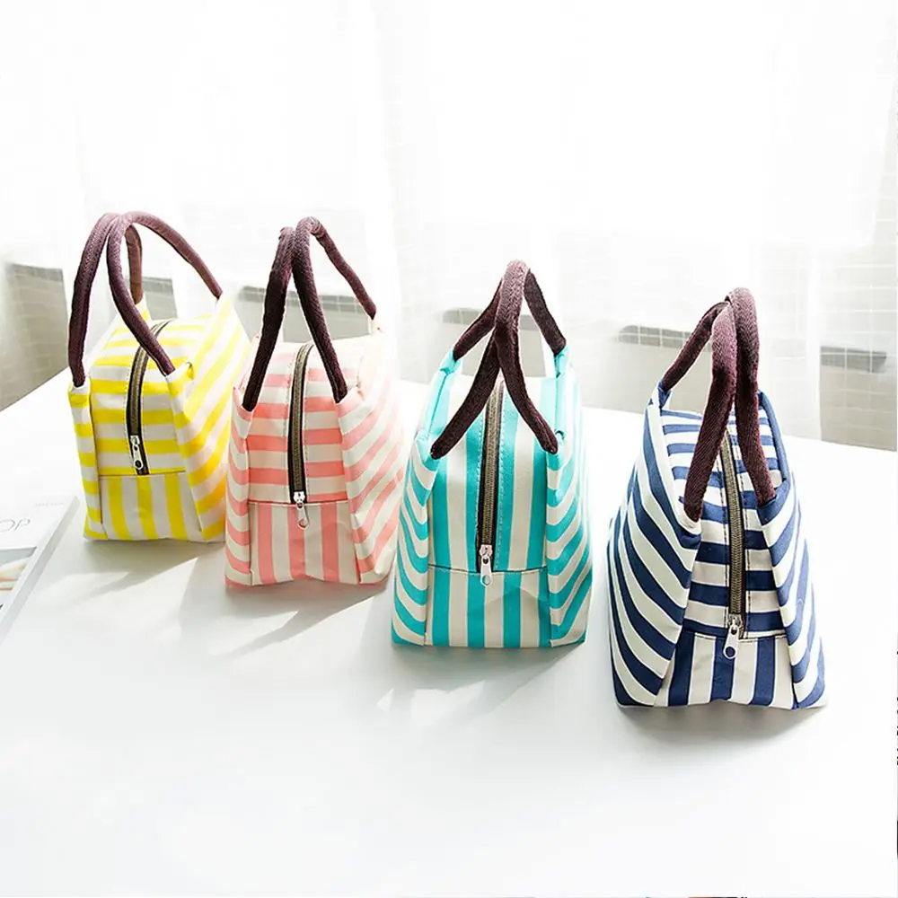 1 pc Portable Work Stripe Cooler Lunch Bag Thermal Insulation Travel Picnic Food Lunch box bag for Women Girls Kids 1 pc Portable Work Stripe Cooler Lunch Bag Thermal Insulation Travel Picnic Food Lunch box bag for Women Girls Kids