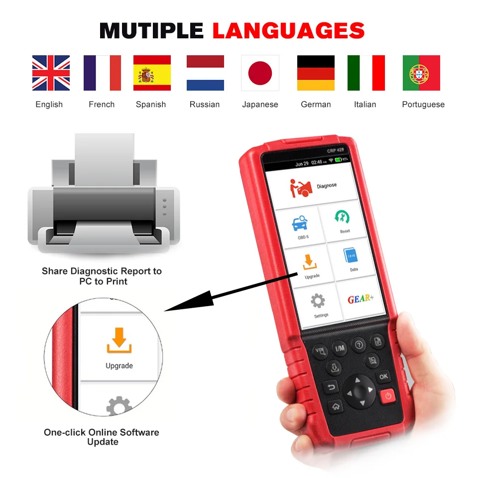 Launch CRP429 Car Diagnostic Tool Auto Scanner All System Diagnostics Scan Tools EPB IMMO vs MK808 / Crp Touch Pro / FX6000