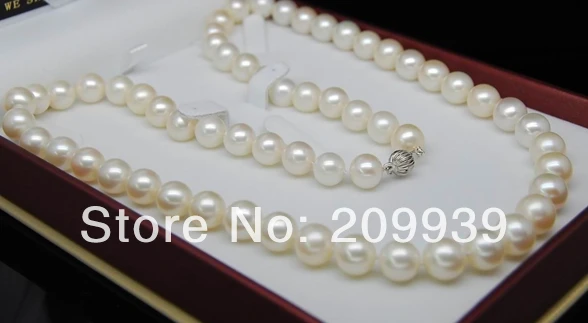 

huij 003160 Fine 11-12mm AAA+ white pearl necklaces 17