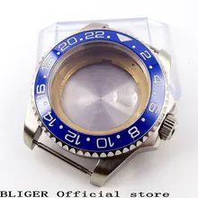 Запчасти для часов 40 мм синий керамический ободок из нержавеющей стали стальной корпус часов подходит ETA 2836 Miyota 8215 автоматический механизм